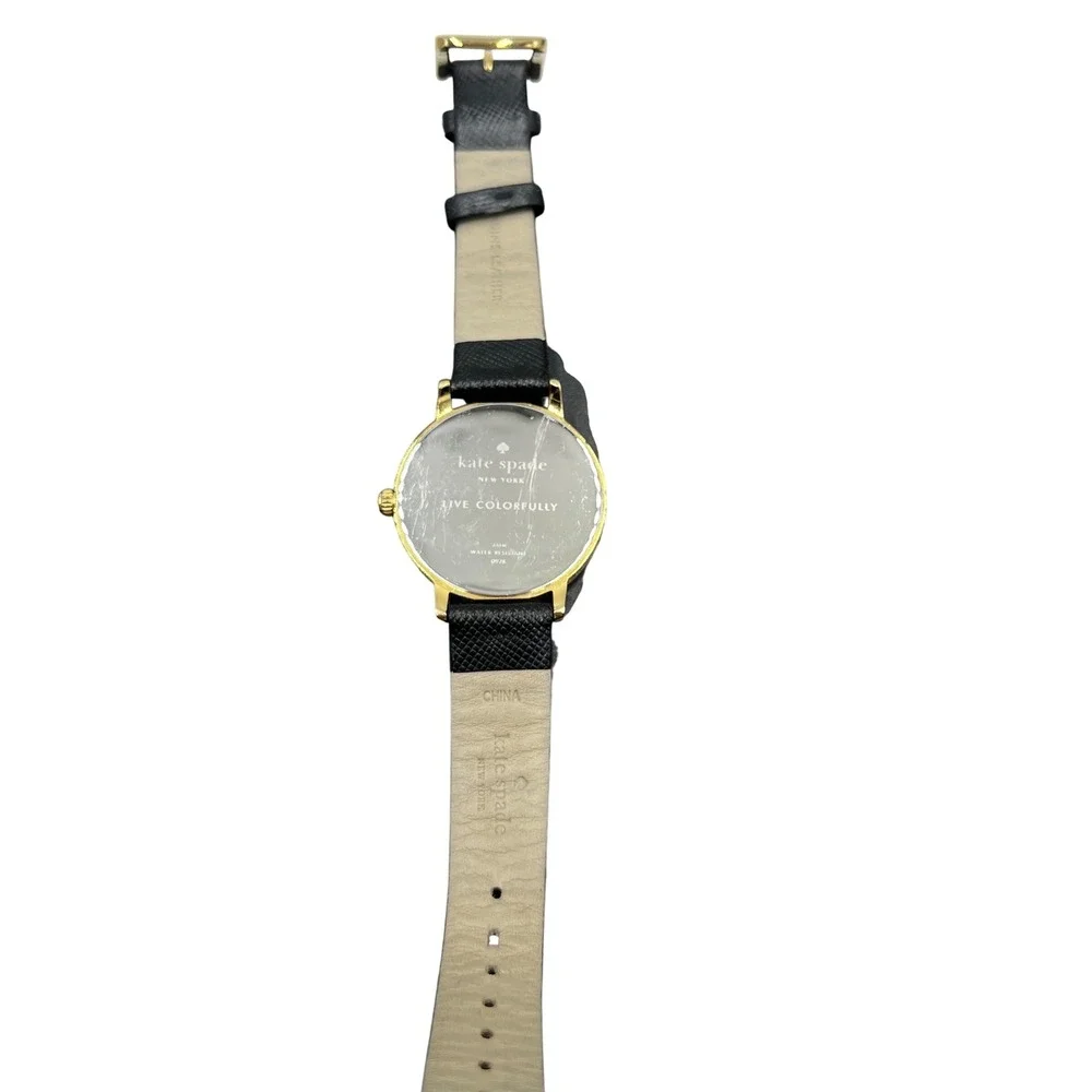 Kate Spade New York Metro Monogram‎ K Black Leather Quartz Watch